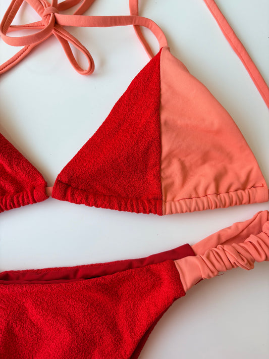 Bikini Brasil Bicolor ROJO-CORAL